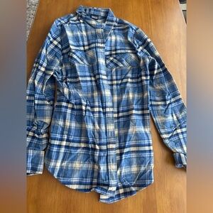 Patagonia Blue and White Plaid Men's Shirt